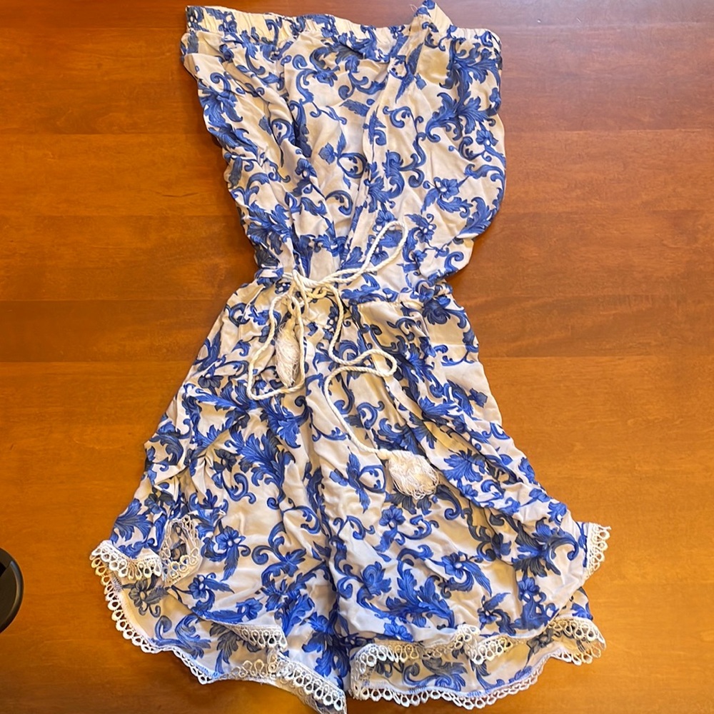 Strapless vacation romper